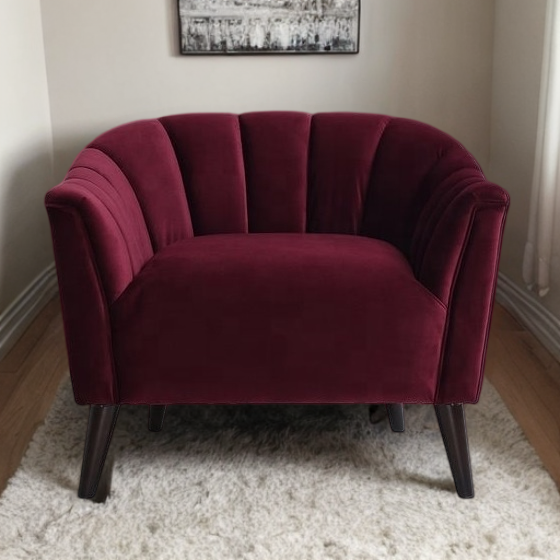 كرسي مفرد مخملي كلاسيكي جذاب