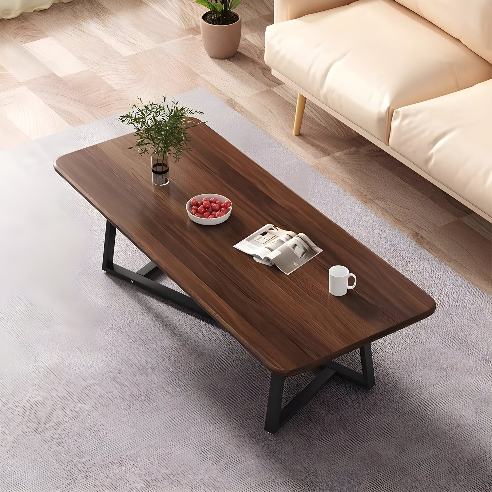 3juZNKBR_4x_634e5b57-b9c9-4edb-b80d-0a6f7e200b6f.jpg طاولة قهوة خشبية بتصميم عصري وأنيق - الصورة 1