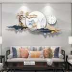 ⁦ساعة حائط مع ديكور جداري⁩ - الصورة ⁦4⁩