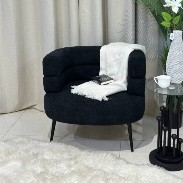 كرسي قماش أسود بوكلية