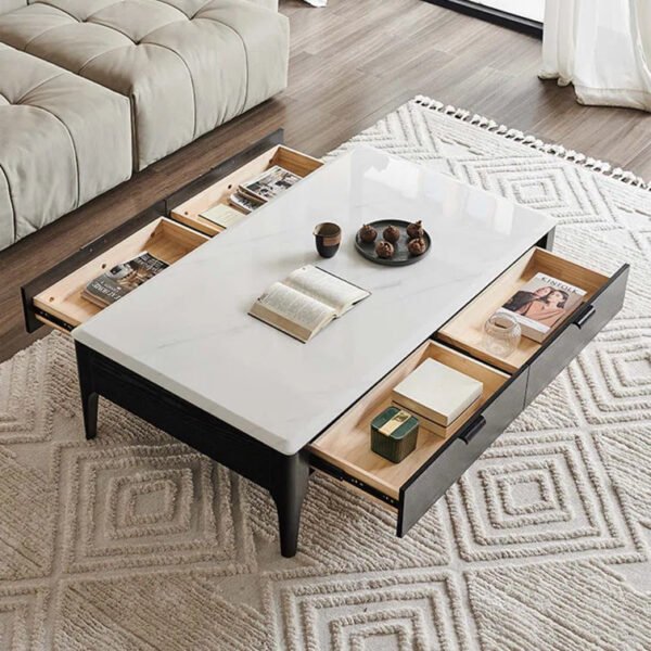 طاولة قهوه مع أدراج للتخزين