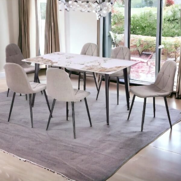 طاولة طعام سيراميك مع 6 كراسى