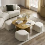 Table with 4 Pouf