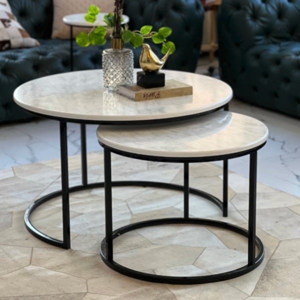 طقم طاولتين أسود