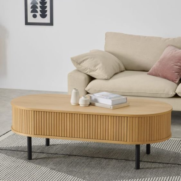 طاولة قهوة بيضاوية بتصميم عصري أنيق