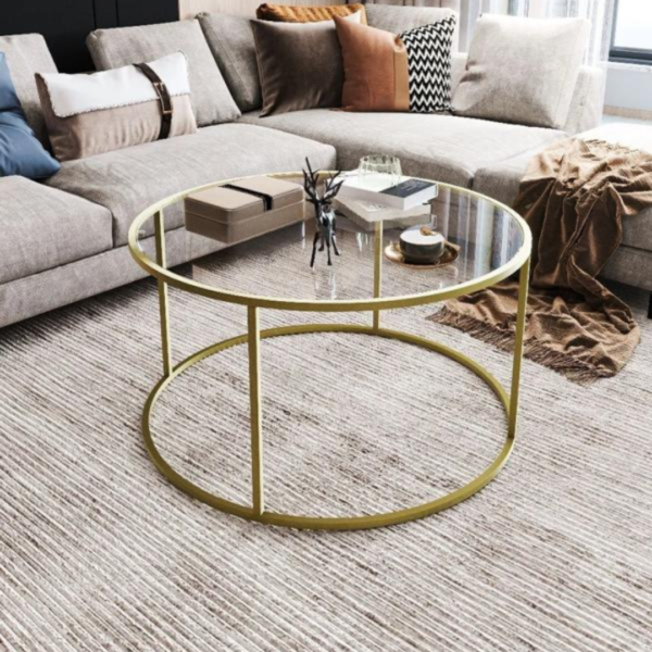 طاولة ضيافه بتصميم حديث لون ذهبي