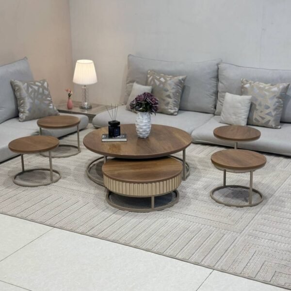 طقم طاولات ارضي مع 4 خدمة