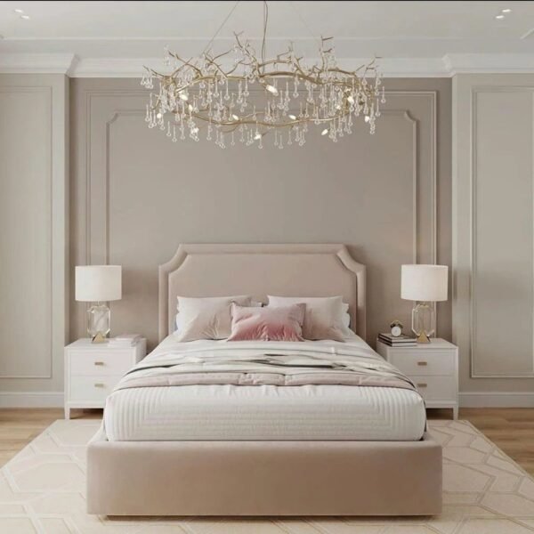 Bed bedroom with a luxurious design