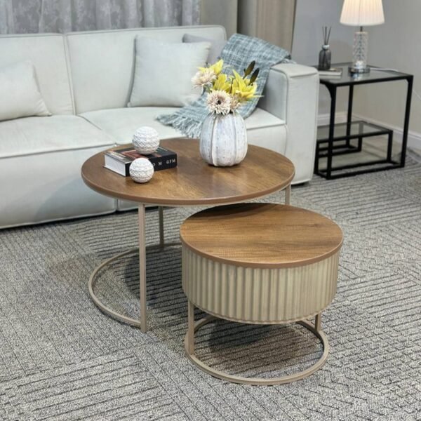 طقم طاولتين ضيافة متداخلة